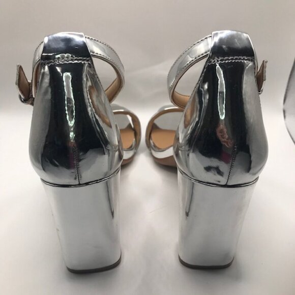 NEW Naturalizer Women's Joy Silver Block Heel Dress Sandal 10M - Picture 7 of 9